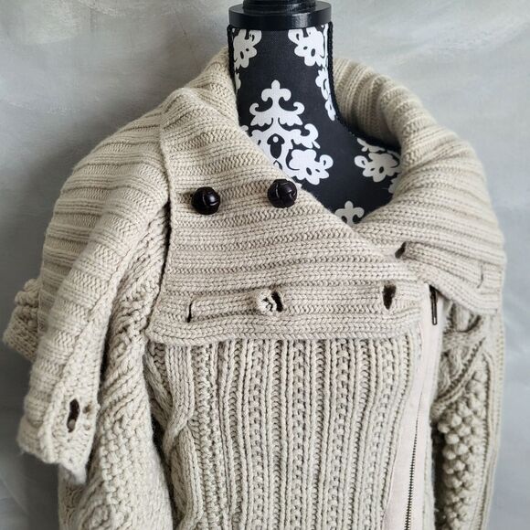 NICHOLAS K New York SWEATER COAT Cardigan Thick-Ply Heavy SHEEPMERE Wool Sz S - Picture 9 of 16